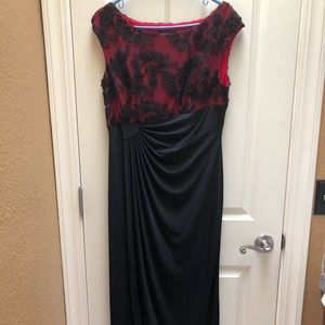 Red and Black Evening Gown